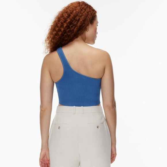 Babaton Sculpt One-Shoulder Ribbed Top Blue - Picture 3 of 9